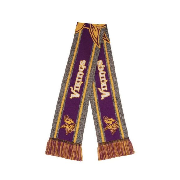 Minnesota Vikings Gray Scarf Knit Winter Neck - Picture 2 of 4